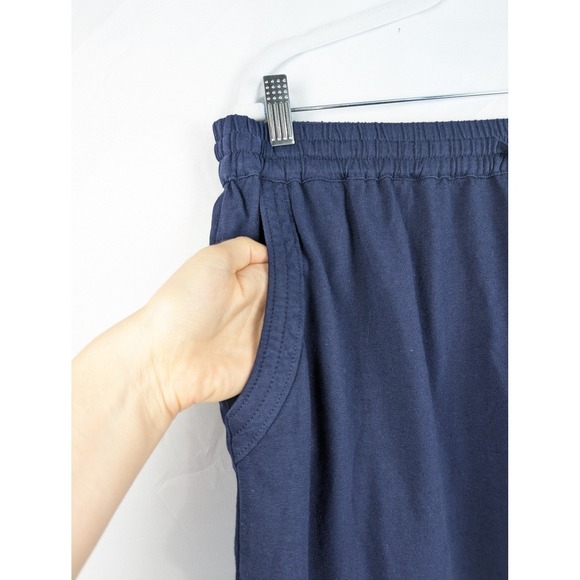 Susan Graver Navy Blue Skirt Drawstring Pockets L Athleisure Casual Boho Comfort - Picture 3 of 10